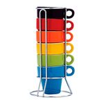 Kit_6_Canecas_Café_Suporte_Cerâmica_50ml_Coloridas_CK3374_-_Clink