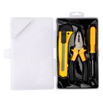 Jogo_Ferramentas_3_Peças_Prático_(1_Chave_de_Fenda,_1_Alicate,_1_Estilete)_Plástico_Aço_Inox_Preto_E_Amarelo_Ref.LM2051_honeyhome