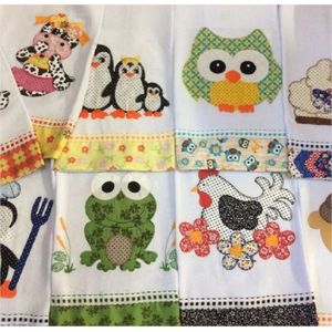Kit 10 Panos Copa Patchwork Galão Bordado Estampas Sortidas 48x68cm - Auto Estima