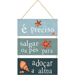 Kit Placas Decorativas Com Corda É Preciso Salgar Os Pés Mdf 3 Peças JPL2109 - Nsw