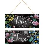 Kit_Placas_Decorativas_Com_Corda_Faça_O_Que_Você_Ama_Mdf_Preto_2_Peças_Ref.JPL2043_Nsw