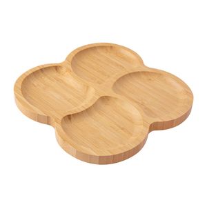 Tábua Para Servir Multiuso Caracol Bambu 4 Divisórias 1,4x22cm - honeyhome