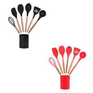 Conjunto de Utensílios Futuro Borracha Cabo Madeira Sortido 7 Peças LM1709 - honeyhome