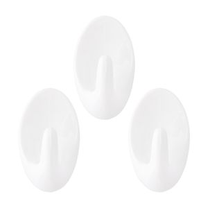 Kit 3 Ganchos Adesivos Suporta Até 2kg Plástico 5,5x2,5cm LM2149/ LM2149AMB - honeyhome