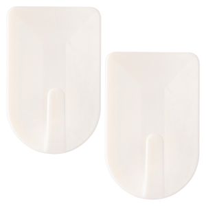 Kit 2 Ganchos Adesivos Suporta Até 2kg Plástico 5x7,5x2cm LM2151/ LM2151AMB - honeyhome