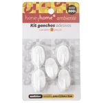 Kit_5_Ganchos_Adesivos_Suporta_Até_800g_Plástico_2x3,5x2cm_Ref.LM2148_honeyhome