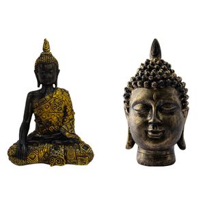 Enfeite Cabeça ou Estatueta Hindu Sentado Resina Tamanho E Formato Sortido LM1803 - honeyhome