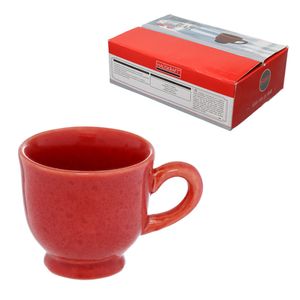 Conjunto Xícaras Para Café Reactive Glaze Cerâmica Vermelho 100ml 6 Peças JGXC089VM - Hauskraft
