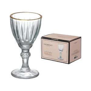 Conjunto Taças Para Licor Dominic Vidro Transparente Borda Dourada 55ml 6 Peças TCLC002TR - Hauskraft