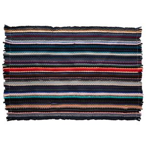 Tapete Multiuso Listrado Com Franjas Laterais Poliéster 38x58cm LM1908 - honeyhome