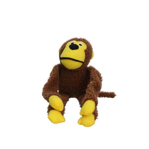 Brinquedo Para Cães Pelúcia Macaco Sonoro Poliéster Marrom 28cm RG0002 - Ringo