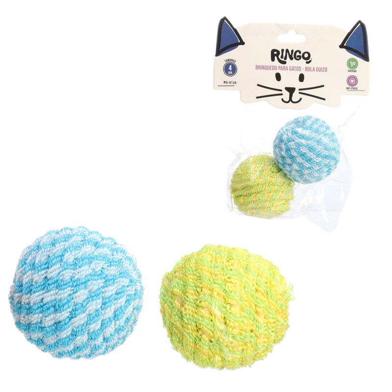 Brinquedo_Para_Gatos_Bola_Com_Guizo_Fio_Elástico_Sortido_2_Peças_Ref.RG0125_Ringo