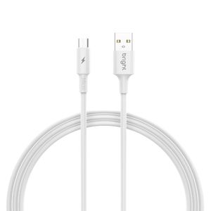Cabo Micro Usb Alta Elasticidade Branco 2a 1m CB001 - Bright