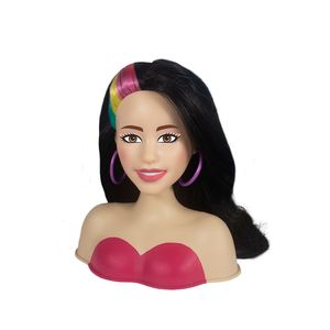 Boneca Barbie Busto Styling Head Pink Totally Hair Branca 1243 - Pupee