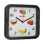 Relógio_de_Parede_Quadrado_Quartz_Preto_Decorado_Frutas_145_-_Herweg