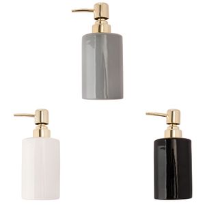 Dispenser Banheiro Para Sabonete Líquido 450ml Cerâmica Cinza Texturizada 17x7cm LM1571 - honeyhome
