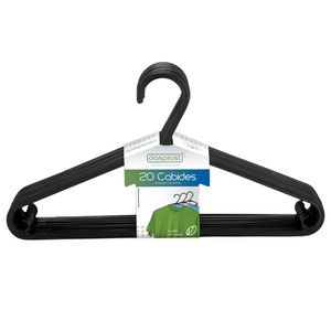 Conjunto de Cabides New Fun Plástico Preto 20 Peças 0018 - Dasplast