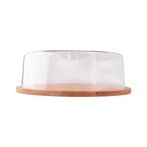 Boleira Redonda Futuro Base Bambu Tampa Plástica 28,8x28x9cm LM1791 - honeyhome