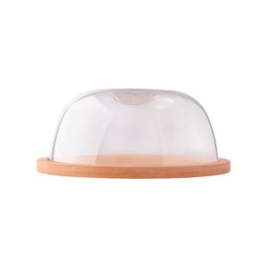 Boleira Redonda Futuro Base Bambu Tampa Plástica 19x19x7,5cm LM1789 - honeyhome