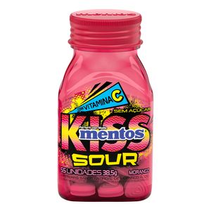 Pastilha Mentos Kiss Sour Morango 38,5g 20592 - Perfetti