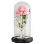 Flor_Eterna_Rosa_Sortida_Base_Madeira_Com_Led_(pilha_Aaa)_Cúpula_de_Vidro_11,5x21cm_Ref.LM2386_honeyhome