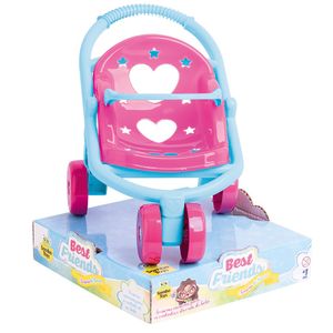Carrinho de Boneca Passeio Best Friends Plástico Pink 0314 - Samba Toys