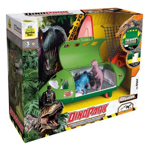 Avião Tour Jurássico Dinopark Plástico Verde 0467 - Samba Toys