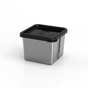 Pote Organizador Metallic Quadrado Plástico 430ml AD0081 - Potte
