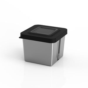 Pote Organizador Metallic Vision Quadrado Plástico 430ml Ref.AD0102 Potte