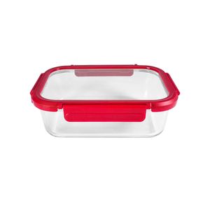Pote Retangular Hermético Vidro Borossilicato Com Tampa Vidro 630ml 190630 - Allmix