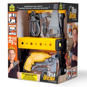 Mega Oficina Bancada Montada Plástico Amarelo E Preto 0957 - Samba Toys