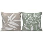 Kit_Capa_Almofada_Folhagens_Veludo_Poliéster_Verde_E_Cinza_43x43cm_2_Peças_Ref.CALW40042_Nsw_Decor