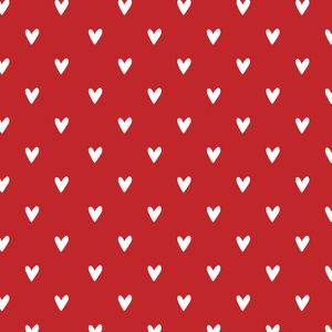 Guardanapo Corações Poliéster Vermelho E Branco 45x45cm GNP5329 - Nsw Decor