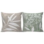 Kit_Capa_Almofada_Folhagens_Veludo_Poliéster_Verde_E_Cinza_43x43cm_2_Peças_Ref.CALW40042_Nsw_Decor