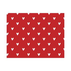 Lugar Americano Corações Poliéster Vermelho E Branco 33x45cm JAW9249 - Nsw Decor