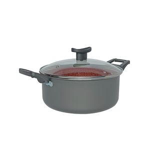 Caçarola Antiaderente Com Tampa Vidro Disegno Preta 20cm 103200521600 - Alumínio Firenze