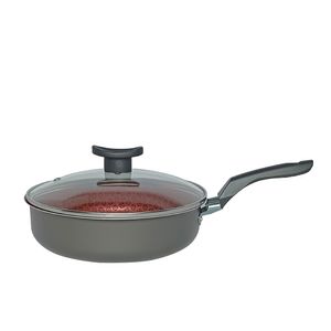 Frigideira Antiaderente Disegno Com Tampa Vidro Preta 24cm 106240521600 - Alumínio Firenze