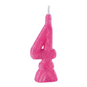 Vela Br Festas Super Número 4 Parafina Rosa MONA000159 - Brdecor