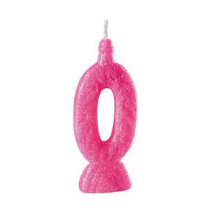 Vela Br Festas Super Número 0 Parafina Rosa MONA000147 - Brdecor
