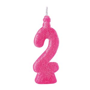 Vela Br Festas Super Número 2 Parafina Rosa MONA000153 - Brdecor