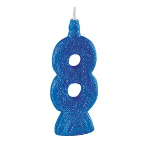 Vela Br Festas Super Número 8 Parafina Azul MONA000169 - Brdecor