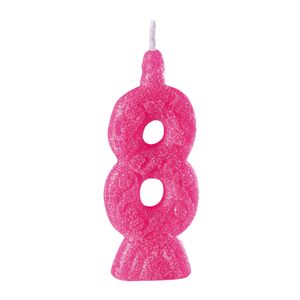 Vela Br Festas Super Número 8 Parafina Rosa MONA000171 - Brdecor