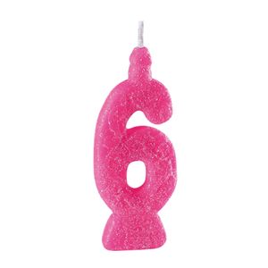 Vela Br Festas Super Número 6 Parafina Rosa MONA000165 - Brdecor
