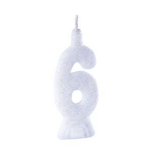 Vela Br Festas Super Número 6 Parafina Branca MONA000164 - Brdecor