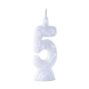 Vela Br Festas Super Número 5 Parafina Branca MONA000161 - Brdecor