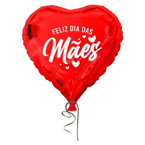 Balão Coração Feliz Dia das Mães Foil Vermelho 18" MOPR000648 - Brdecor