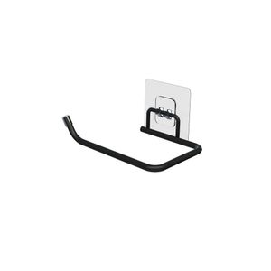 Suporte Papel Higiênico Com Adesivo Aço Pvc Preto 1550BL - Stolf