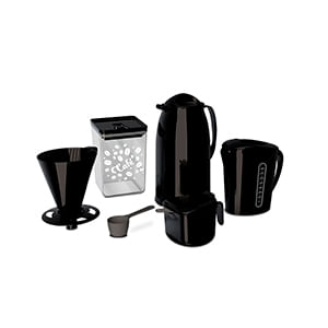 Kit Café Super Prático Com Garrafa Térmica 1 Litro Preto 6 Peças 81140 - Unitermi