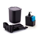 Kit_Pia_Escorredor_Dispenser_E_Lixeira_Plástico_Preto_2,5_Litros_Ref.2012_Dasplast