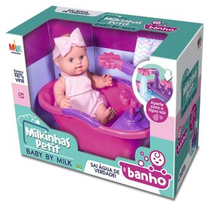 Boneca Milkinhas Petit Banho com Banheira 425 - Milk